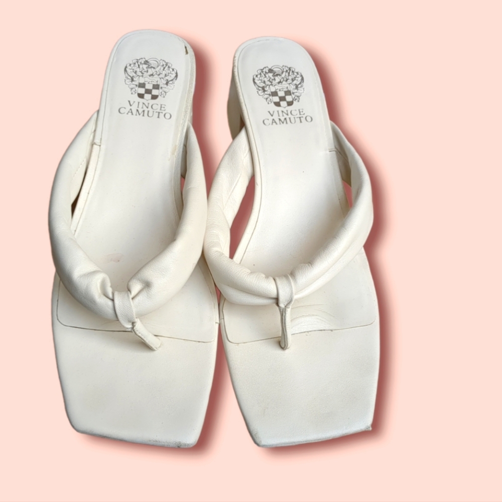 White leather t strap sandals size 10